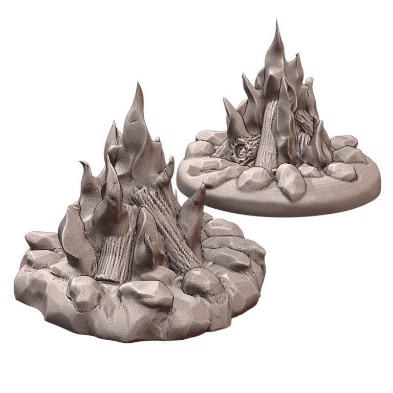 28mm DND Campfire Fantasy Terrain Miniature for Tabletop Gaming MineeForm FDM 3D Print STL File MineeForm FDM 3D Print STL File