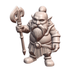 28mm DND Dwarven Guardian with Battle Axe MineeForm FDM 3D Print STL File