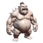 28mm DND Fantasy Miniature Fat Spiked Ogre Brute MineeForm FDM 3D Print STL File