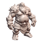 28mm DND Fat Barbarian Defender with Spiked Armor MineeForm FDM 3D Print STL File