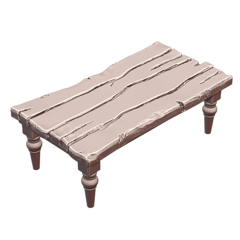 28mm DND Old Wooden Table Tavern Terrain Miniature MineeForm FDM 3D Print STL File MineeForm FDM 3D Print STL File