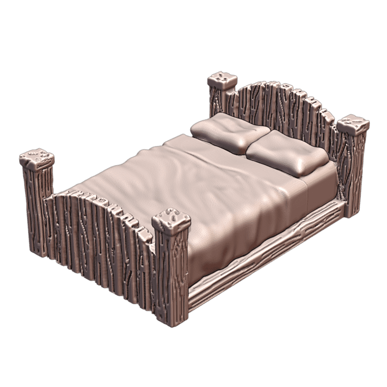 28mm DND Simple Wooden Tavern Bed Fantasy Terrain Miniature for Tabletop Gaming MineeForm FDM 3D Print STL File MineeForm FDM 3D Print STL File