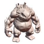 28mm Fat Hulking Armored Sewer Beast with Spikes MineeForm FDM 3D Print STL File