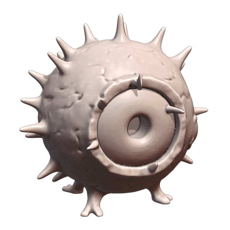 28mm Sci-Fi One-Eyed Alien with Spiked Armor MineeForm FDM 3D Print STL File