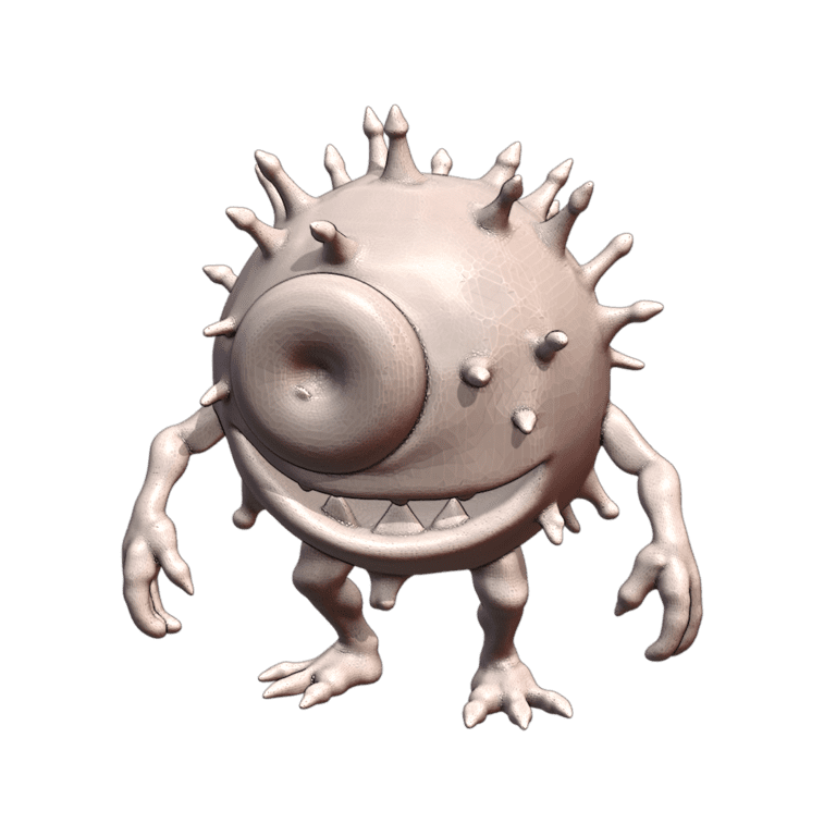 28mm Sci-Fi Spiky Eyeball Alien MineeForm FDM 3D Print STL File