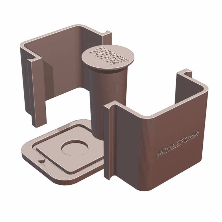 4x4x4 Inch Cement Geopolymer Brick Mold with Center Hole for Steel Reinforcement MineeForm FDM 3D Print STL File MineeForm FDM 3D Print STL File