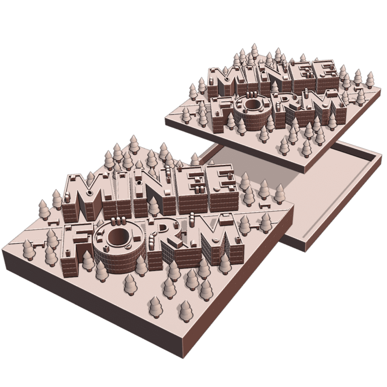 Architectural Scale Model of Office Park with Hidden Compartment for Hiding Valuables (Requires Pausing During Print) MineeForm FDM 3D Print STL File