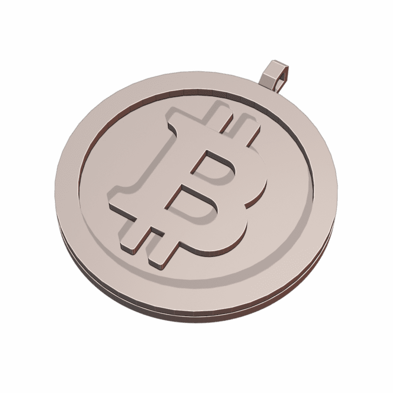 Bitcoin Pendant Necklace for Cryptocurrency Enthusiasts MineeForm FDM 3D Print STL File MineeForm FDM 3D Print STL File