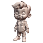 Cartoon Boy with Stylish Hair and Hoodie