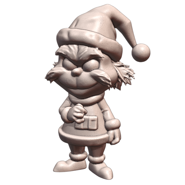 Cartoon-Style Grumpy Elf in Santa Suit Collectible Figurine MineeForm FDM 3D Print STL File