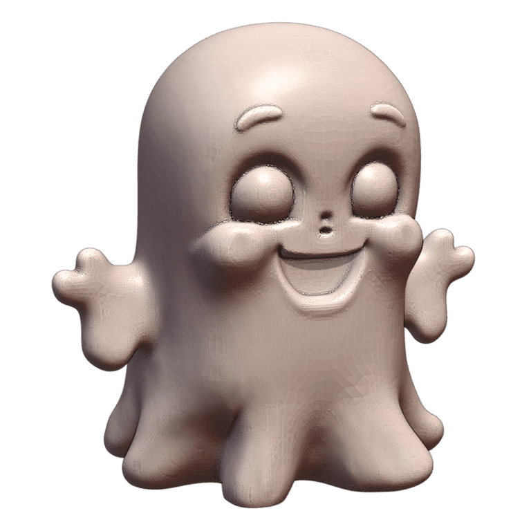 Cheerful Ghost Figurine for Halloween Table Display MineeForm FDM 3D Print STL File