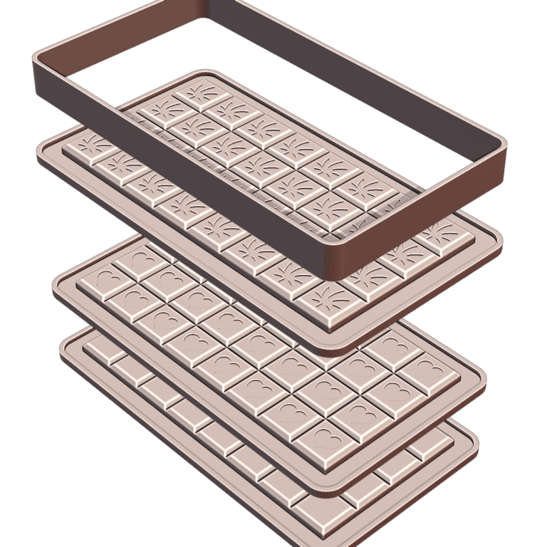 Chocolate Bar Mold Pattern for Making Silicone Molds MineeForm FDM 3D Print STL File MineeForm FDM 3D Print STL File