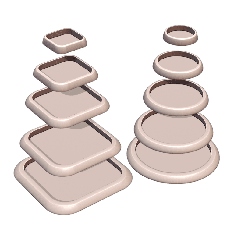 Circular and Square Kitchen Oil and Sauce Catch Trays Set MineeForm FDM 3D Print STL File MineeForm FDM 3D Print STL File