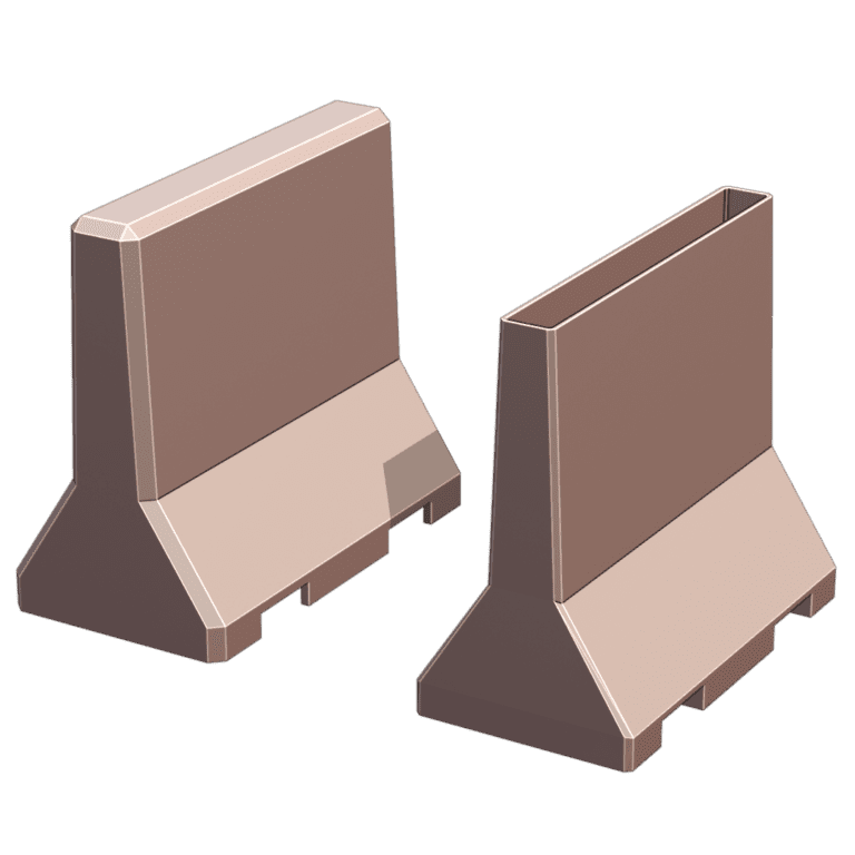 Concrete Road Divider Shaped Bookend with Optional Secret Compartment MineeForm FDM 3D Print STL File