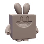 Cute Brownie Monster with Rabbit Ears Figurine Cute Things MineeForm FDM 3D Print STL File MineeForm FDM 3D Print STL File