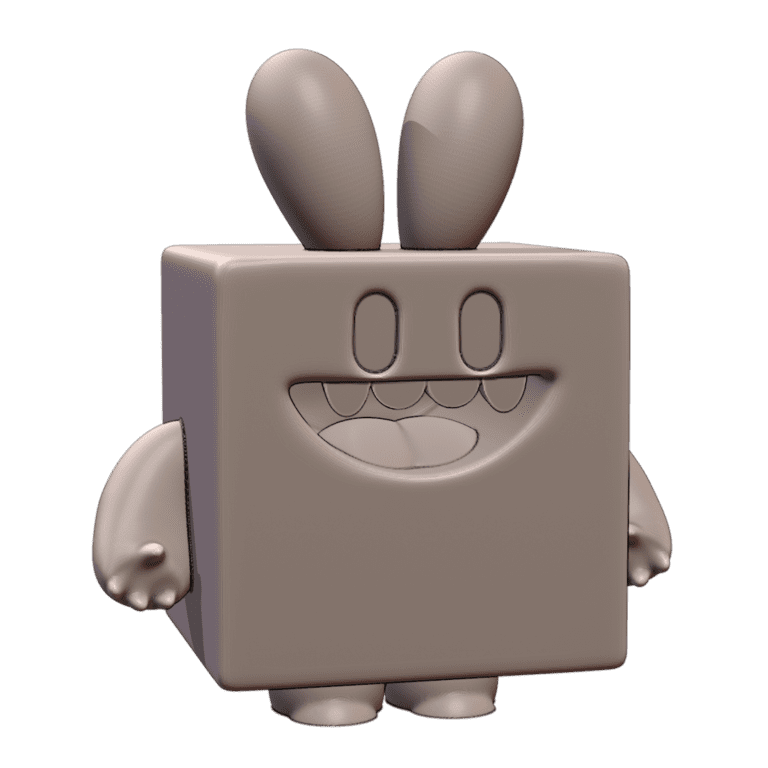 Cute Brownie Monster with Rabbit Ears Figurine Cute Things MineeForm FDM 3D Print STL File MineeForm FDM 3D Print STL File