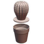 Cute Cactus Plant in Flower Pot Container with Secret Compartment MineeForm FDM 3D Print STL File