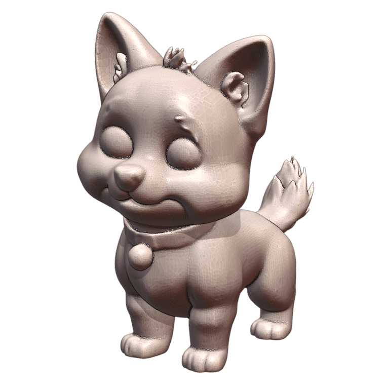 Cute Cartoon Style Dog with Adorable Chubby Cheeks MineeForm FDM 3D Print STL File