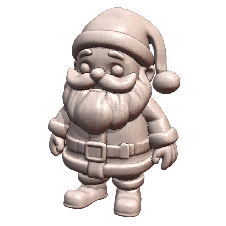 Cute Santa Claus Figurine for Holiday Decoration MineeForm FDM 3D Print STL File