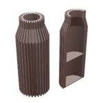 Fluted Tall Vase with Hidden Compartment for Valuables (Requires Pausing During Print) MineeForm FDM 3D Print STL File