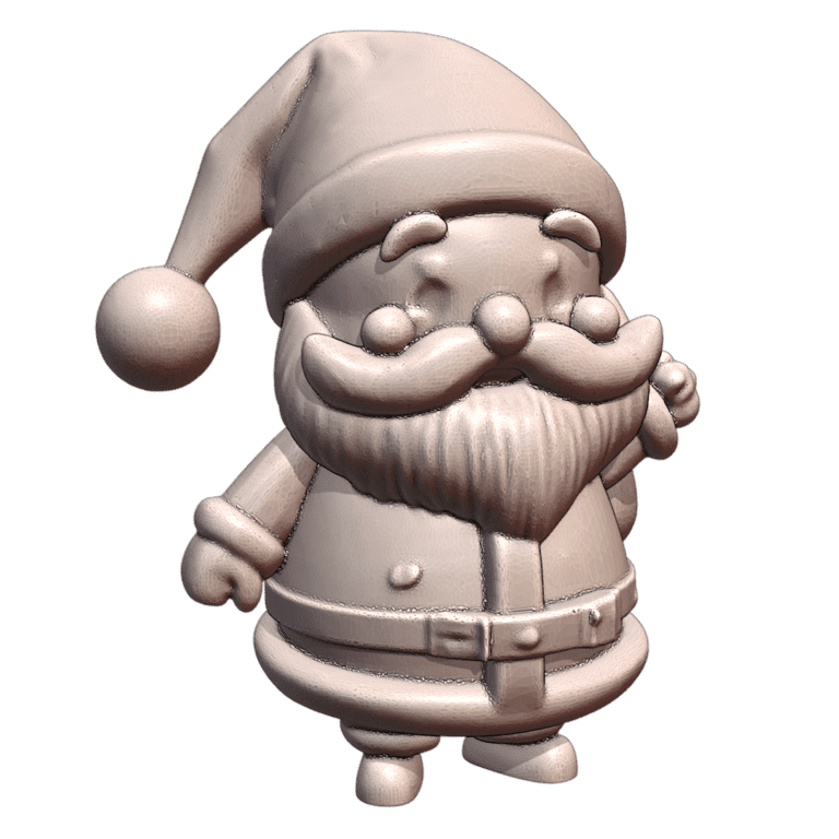 Jolly Santa Claus with Gift Sack for Holiday Display MineeForm FDM 3D Print STL File