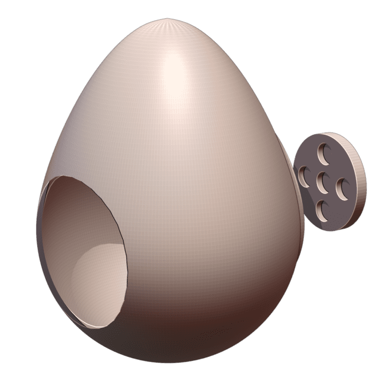 Magnetic Egg Shaped Hide for Fish Tank or Glass Terrarium (Uses 8mm x 2mm Magnets) MineeForm FDM 3D Print STL File MineeForm FDM 3D Print STL File