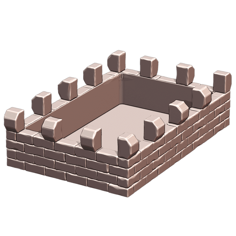 Medieval Castle Wall Shaped 3x5 Inch Index Note Card Holder MineeForm FDM 3D Print STL File