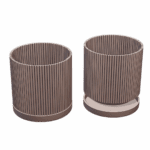 Mid-Century Modern Ribbed Fluted Planter for Indoor Plants MineeForm FDM 3D Print STL File