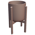 Minimalist Cylindrical Planter with Stand for Indoor Plants MineeForm FDM 3D Print STL File