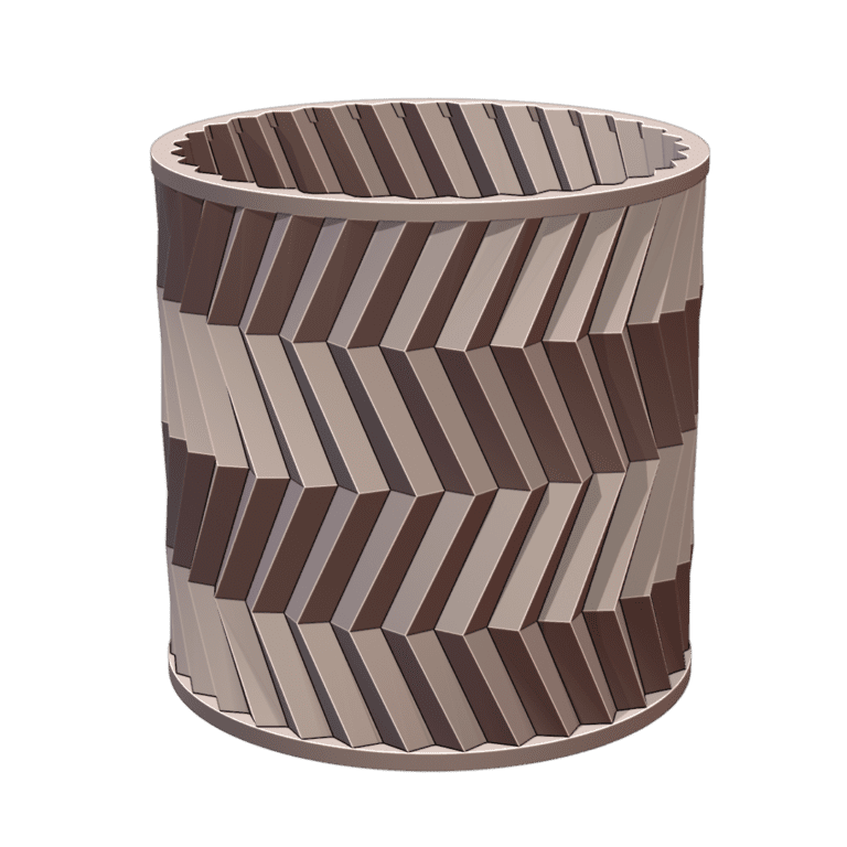 Modern Cylinder Planter with Simple Zig Zag Design MineeForm FDM 3D Print STL File MineeForm FDM 3D Print STL File