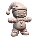 Santa-Themed Gingerbread Man with Bow and Buttons for Christmas Decor MineeForm FDM 3D Print STL File