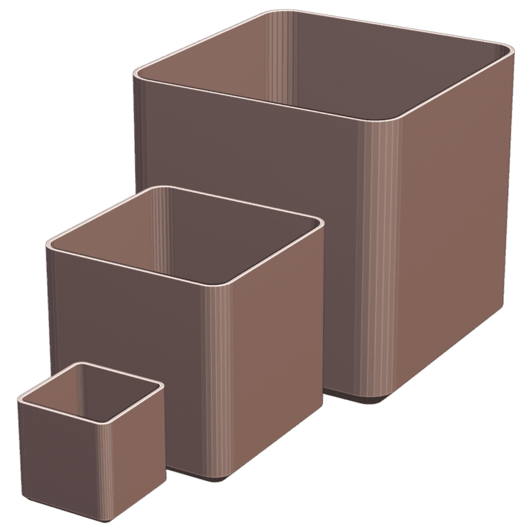 Simple Square Technical Nursery Pots for 1020 Seed Starting Trays MineeForm FDM 3D Print STL File