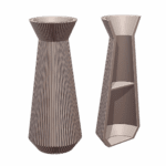 Tall Angular Fluted Vase with Hidden Compartment for Valuables (Requires Pausing During Print) MineeForm FDM 3D Print STL File