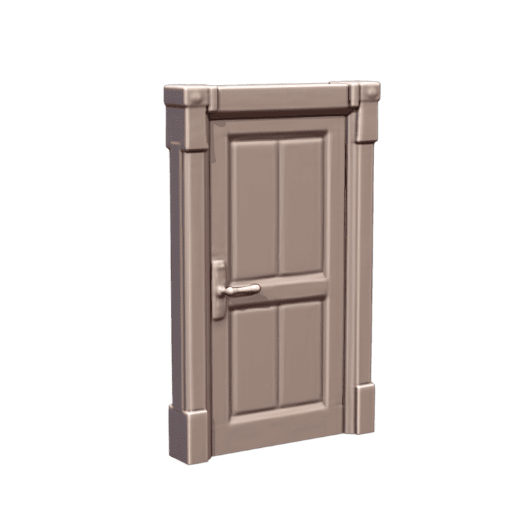 24th Scale Miniature Wooden Door with Handle