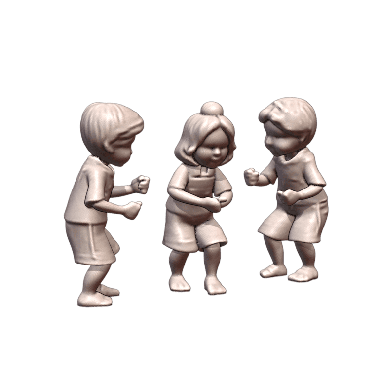 24th Scale Model Playing Children Figurine Set