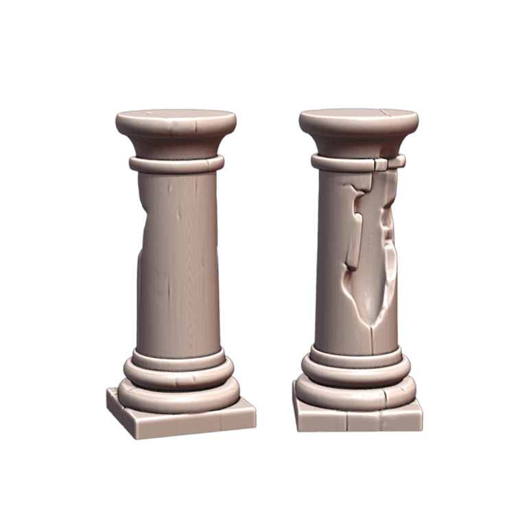 28mm DND Ancient Ruins Weathered Pillar Column Model