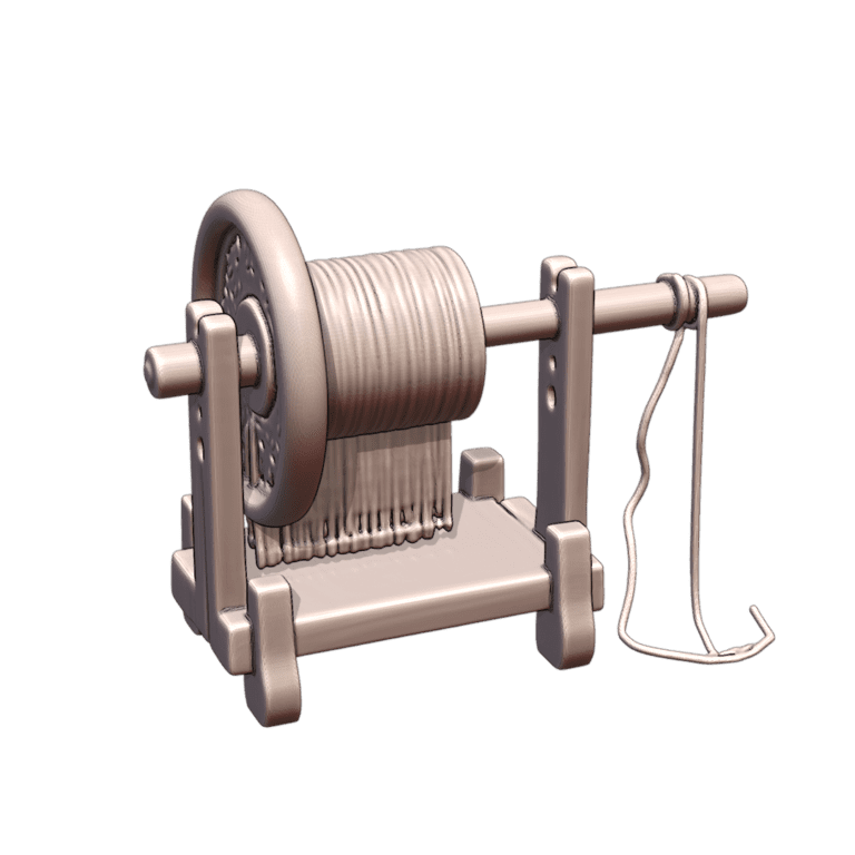 28mm DND Artisan's Spinning Wheel for Textile Production in RPG