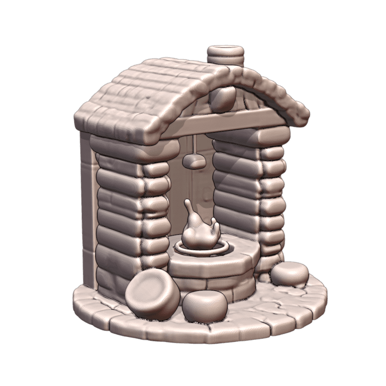 28mm DND Cozy Cabin Campfire for Cooking MineeForm FDM 3D Print STL File