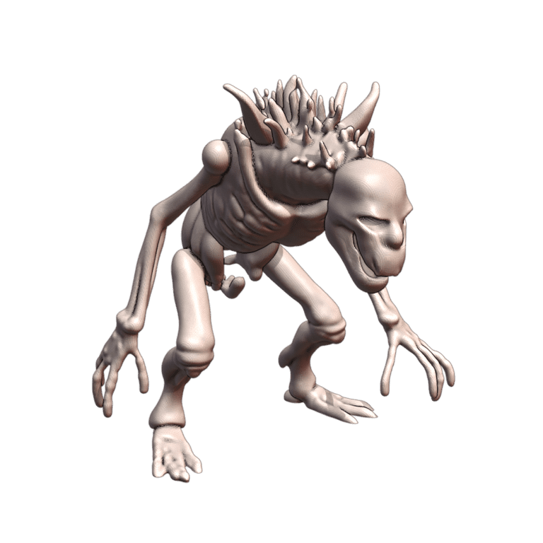 28mm DND Creepy Eerie Deformed Spiked Creature Fantasy Miniature MineeForm FDM 3D Print STL File