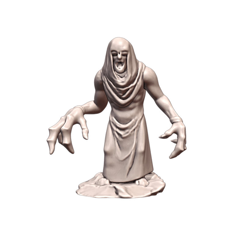 28mm DND Cursed Ghost with Clawing Hands Fantasy Miniature MineeForm FDM 3D Print STL File