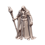 28mm DND Dark Mysterious Mage with Staff Fantasy Miniature MineeForm FDM 3D Print STL File