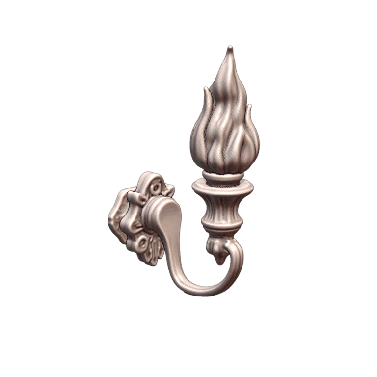 28mm DND Elegant Flame Wall Torch for Tabletop Scenes MineeForm FDM 3D Print STL File