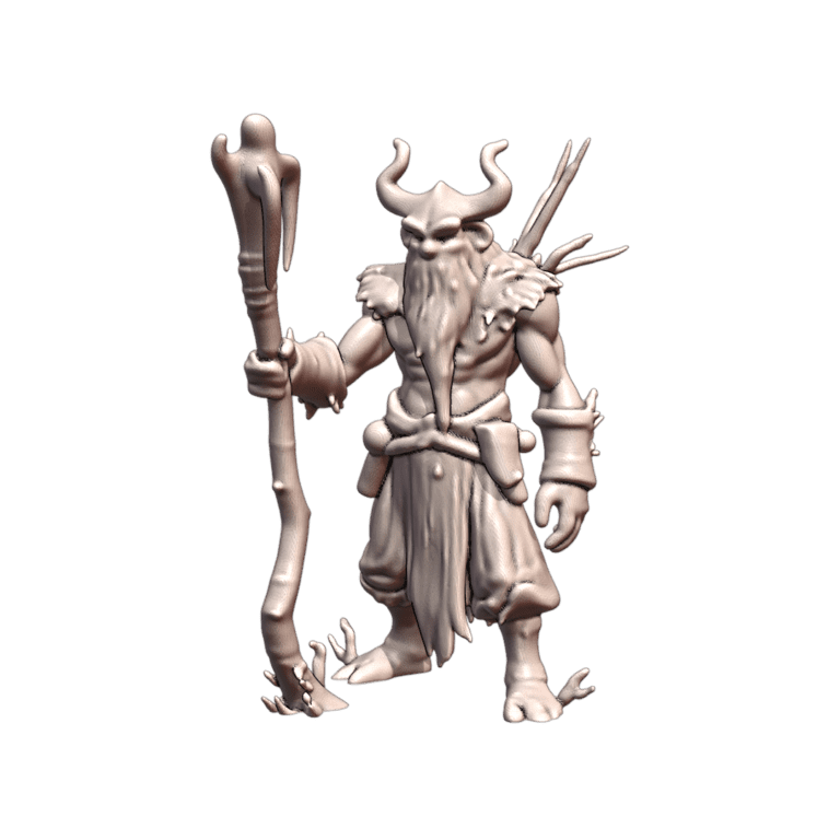 28mm DND Elemental Tree Wood Sorcerer with Staff Fantasy Miniature MineeForm FDM 3D Print STL File