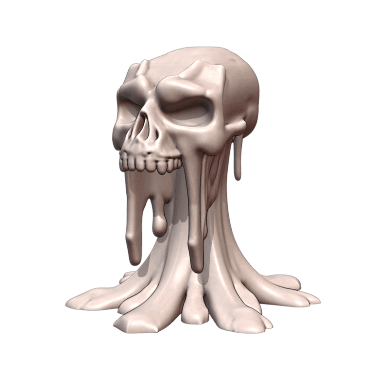 28mm DND Fantasy Giant Slime Goo Dripping Skull Figurine MineeForm FDM 3D Print STL File