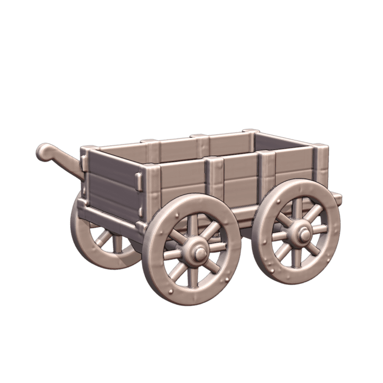 28mm DND Fantasy Merchant Cargo Wagon for Supplies MineeForm FDM 3D Print STL File