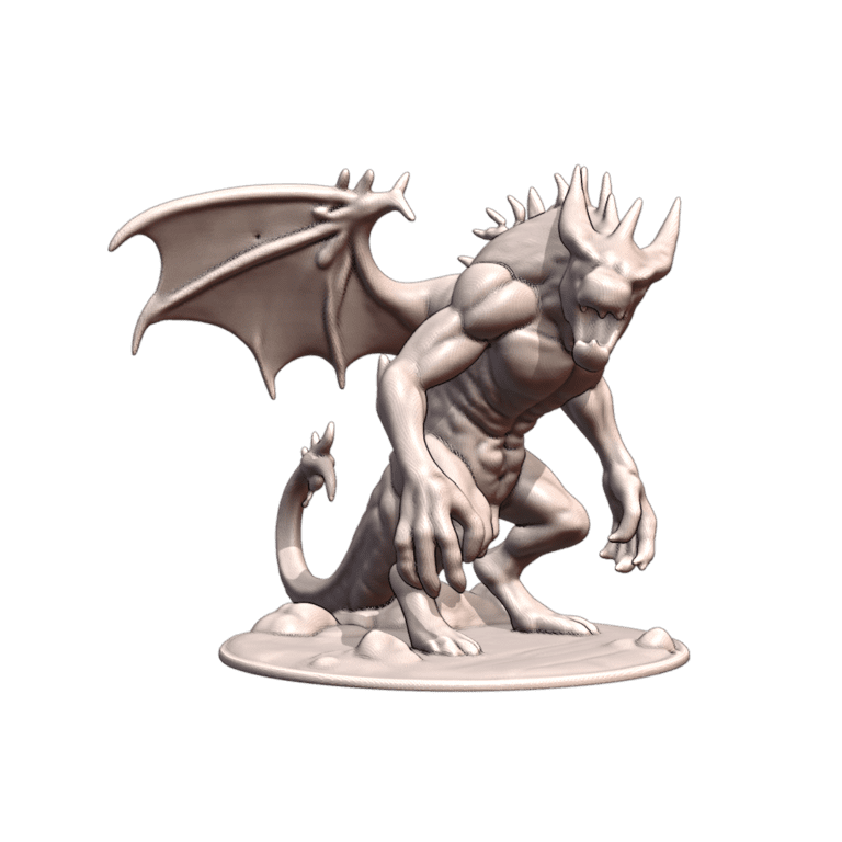 28mm DND Fantasy Mini Battle-Ready Roaring Dragon Soldier MineeForm FDM 3D Print STL File