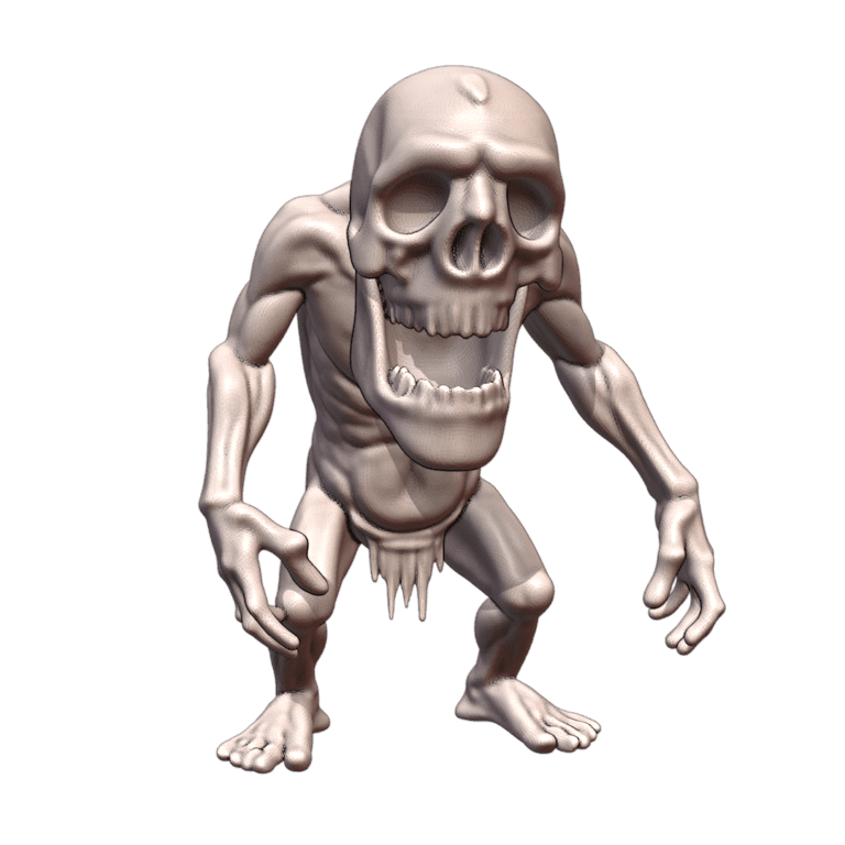 28mm DND Fantasy Mini Horrific Grotesque Zombie Titan MineeForm FDM 3D Print STL File