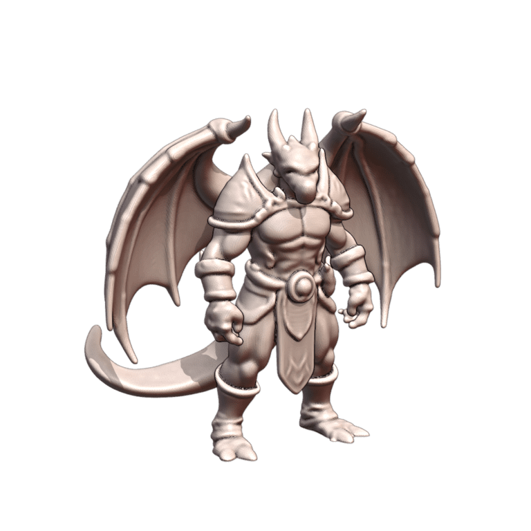 28mm DND Fantasy Mini Legendary Noble Winged Dragon Guardian MineeForm FDM 3D Print STL File