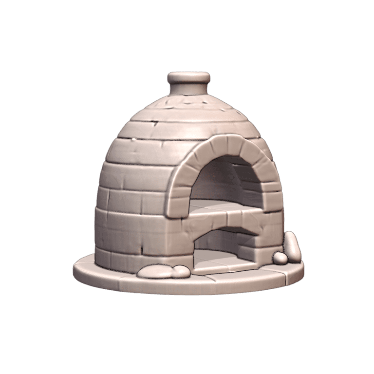 28mm DND Fantasy Terrain Rustic Cozy Round Stone Pizza Oven