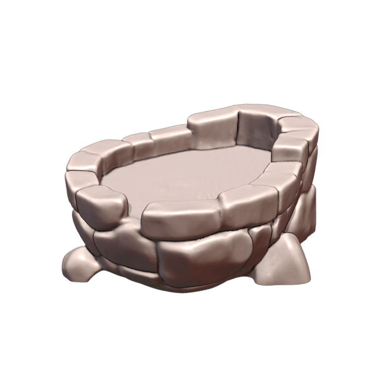 28mm DND Fantasy Terrain Rustic Stone Bath Water Basin MineeForm FDM 3D Print STL File